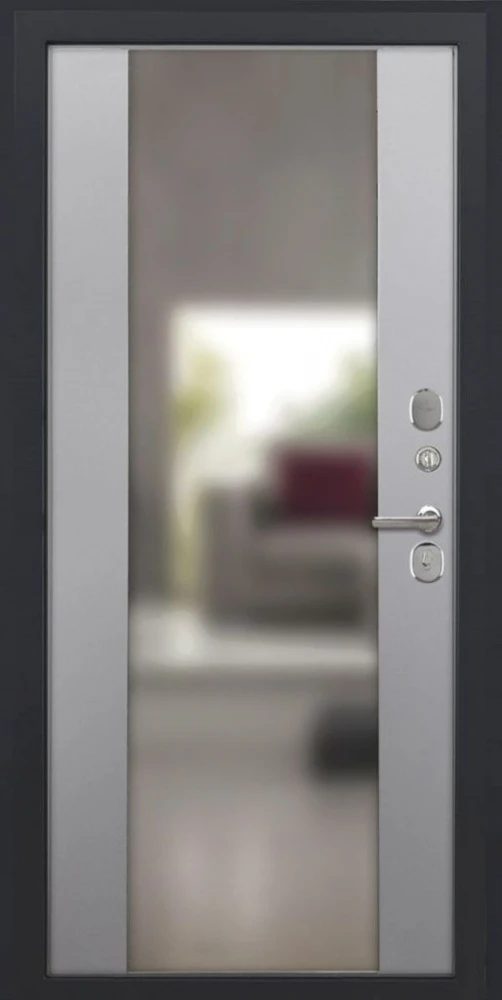 Входная дверь ДвериПРО Л-43 Алиса (16мм, ПВХ Софт грей, зеркало) DPRO225793 внутренняя сторона